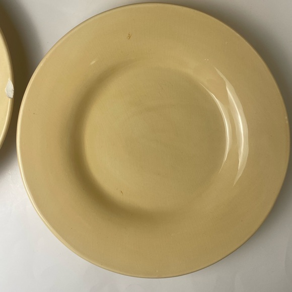 Pottery Barn Sausalito Amber Yellow Dinner Plates 12” Set of 4 Hand Painted - Picture 2 of 7